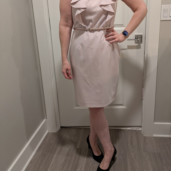 Calvin Klein Dresses & Skirts - Calvin Klein Soft Pink Midi Dress with Ruffle Detail
